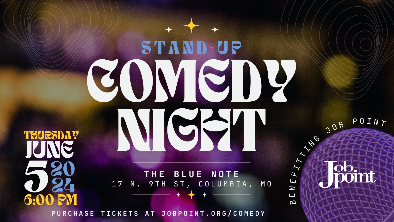Job Point's Comedy NIght - June 5, 2024 at the BLue Note starting at 6:00 pm