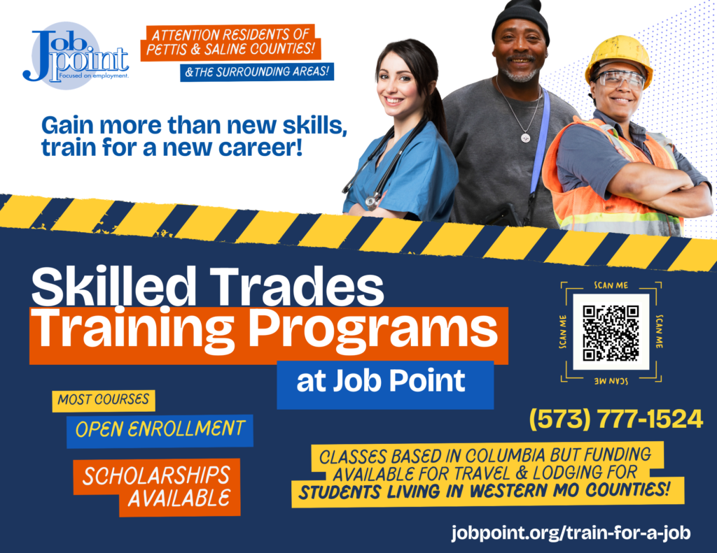 Skilled Trades Programs at Job Point are now available to residents of Saline and Pettis counties